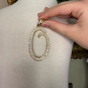 Elegant Gold and Silver Pendant Zirconia Necklace